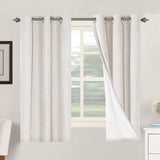 PrimeBeau 100% Blackout Linen Textured Curtains 42 series, Set of 2 Panels