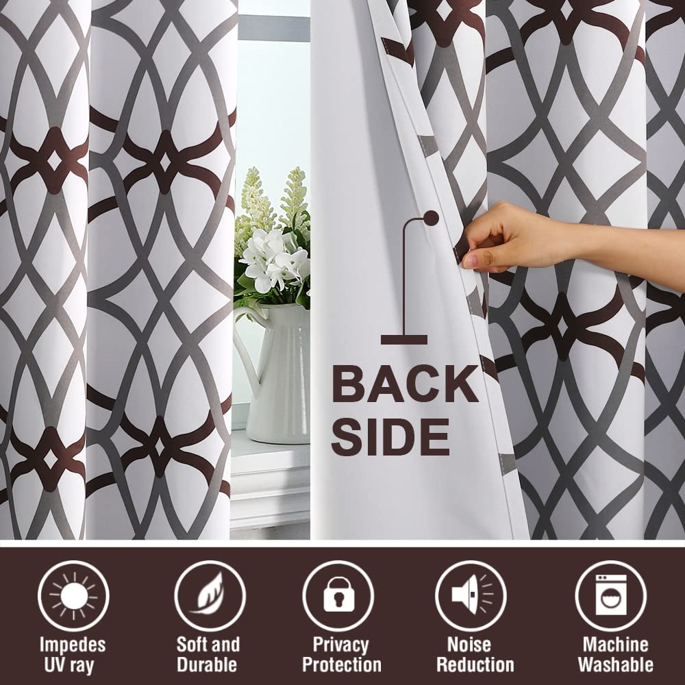 PrimeBeau GEO Pattern Blackout Curtains 2 Panels Set