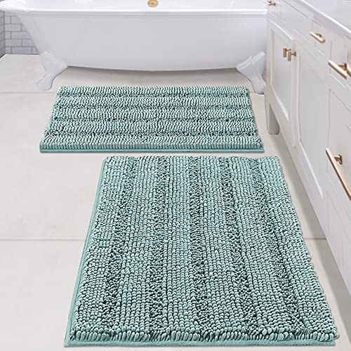 PrimeBeau Strip Chenille Bathroom Rugs Set