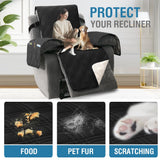 PrimeBeau 100% Waterproof Reversible Recliner Covers with Elastic Straps