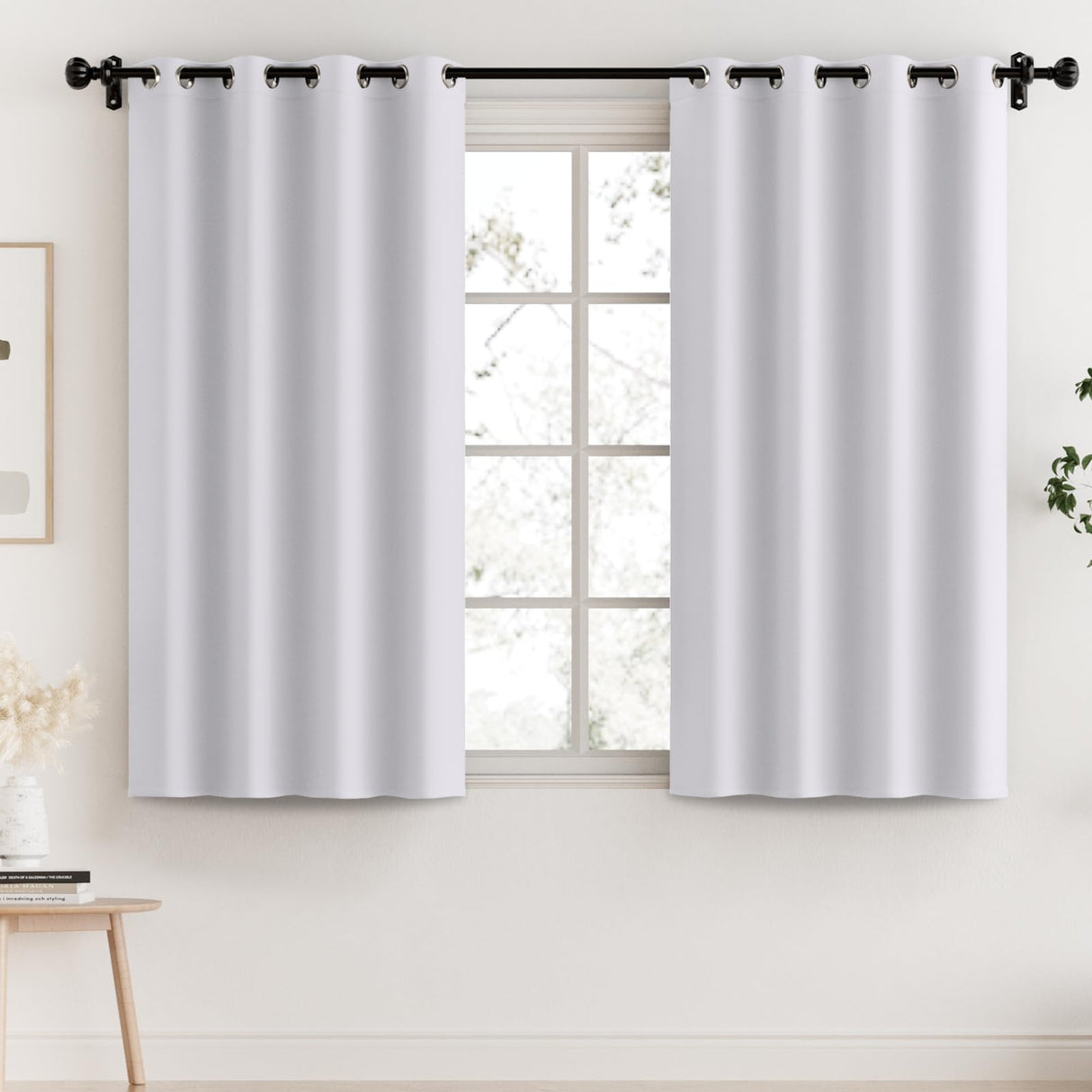 PrimeBeau 100% Blackout Grommet Curtain Draper Set of 2 Panels 52 Series