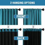 PrimeBeau 100% Blackout Curtains with Black Liner Back Tab/Rod Pocket,2 Panels (42 Series)