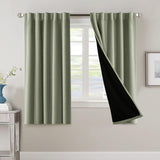 PrimeBeau 100% Blackout Curtains with Black Liner Back Tab/Rod Pocket,2 Panels (42 Series)