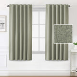 PrimeBeau 100% Blackout Faux Linen Look Curtains, Set of 2 Panels