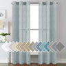 PrimeBeau Faux Linen Sheer Curtains Grommet Drapes 37 Series, Set of 2 Panels