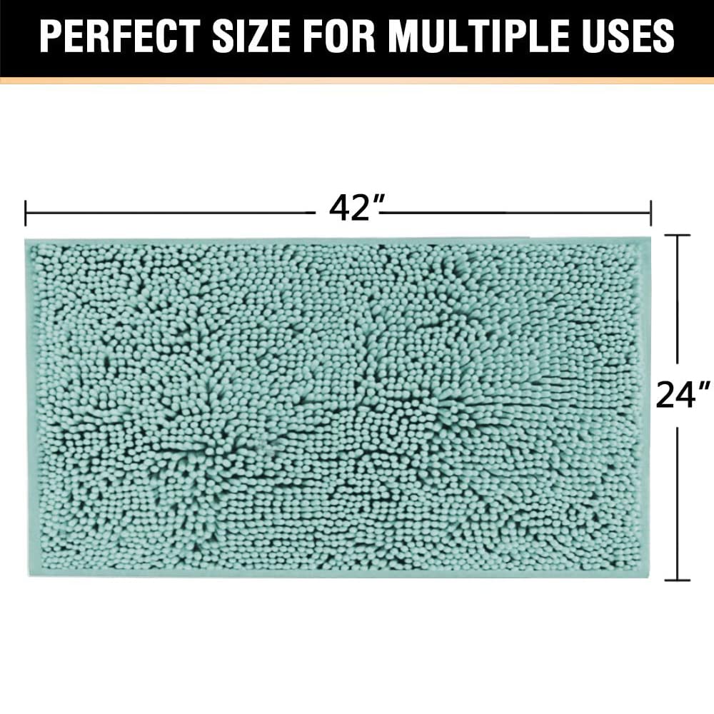 PrimeBeau Bath Rugs Chenille Floor Mat Ultra Soft Washable Bathroom Dry Fast Water Absorbent Bedroom Area Rugs(1 Piece)