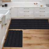 PrimeBeau Strip Chenille Bathroom Rugs Set