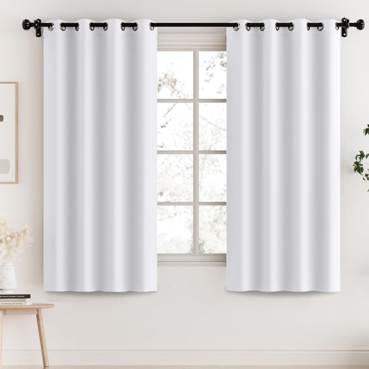 PrimeBeau 100% Blackout Grommet Curtain Draper Set of 2 Panels 52 Series