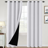 PrimeBeau 100% Blackout Grommet Curtain Draper Set of 2 Panels 52 Series