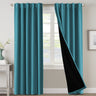 PrimeBeau 100% Blackout Curtains with Black Liner Back Tab/Rod Pocket,2 Panels (42 Series)