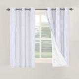 PrimeBeau 100% Blackout Linen Textured Curtains 42 series, Set of 2 Panels