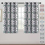 PrimeBeau GEO Pattern Blackout Curtains 2 Panels Set