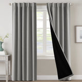 PrimeBeau 100% Blackout Curtains with Black Liner Back Tab/Rod Pocket,2 Panels (42 Series)