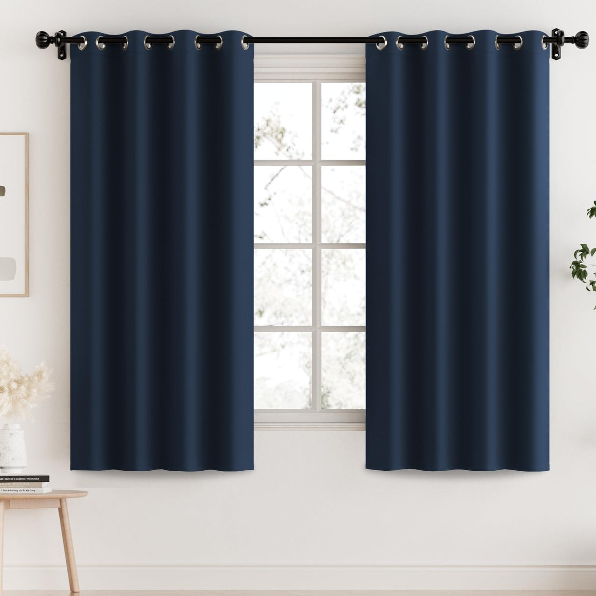 PrimeBeau 100% Blackout Grommet Curtain Draper Set of 2 Panels 52 Series