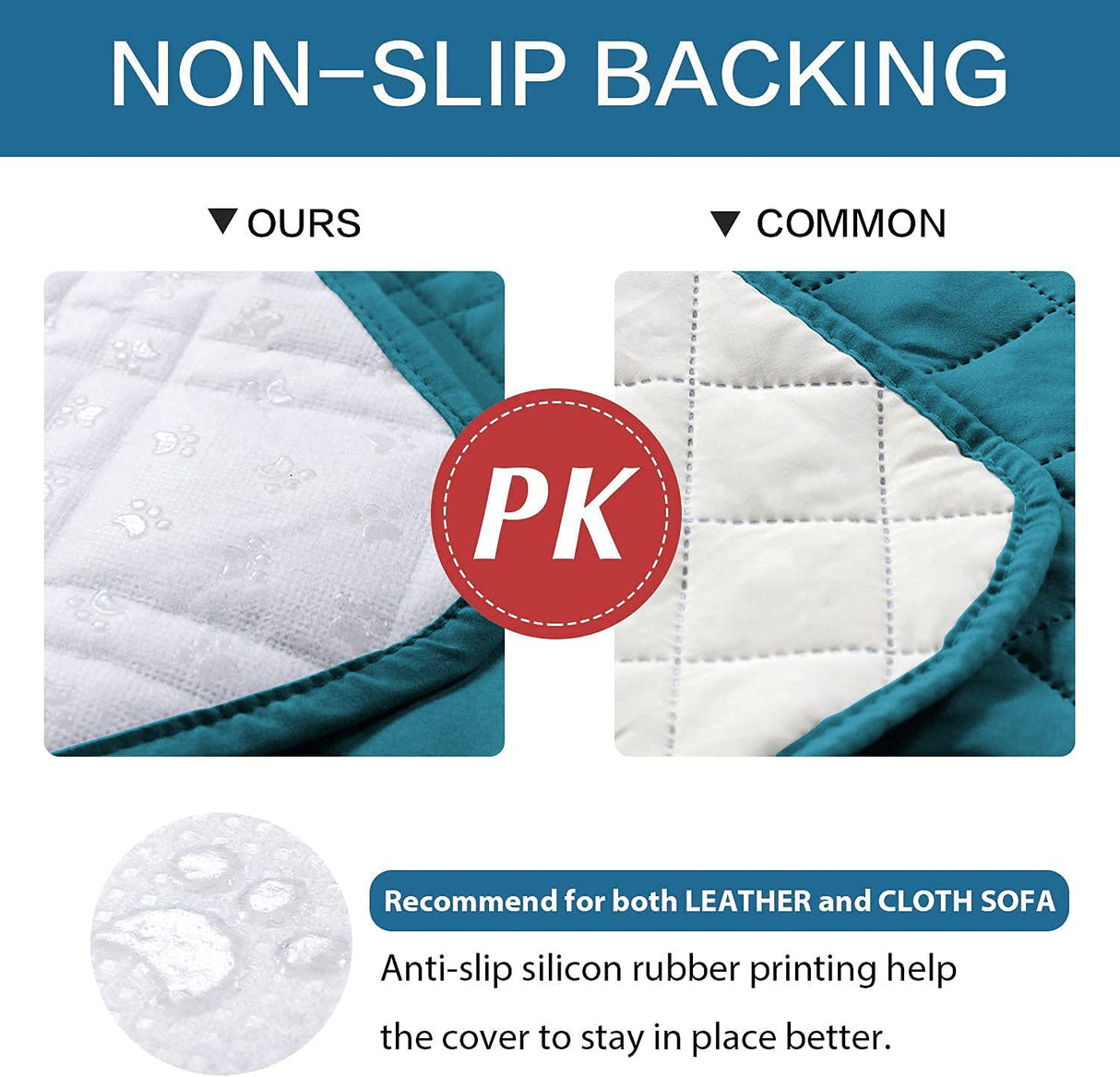 PrimeBeau Waterproof Recliner Cover Non-Slip Fabric Protector for Standard and Large Recliners