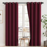 PrimeBeau 100% Blackout Grommet Curtain Draper Set of 2 Panels 52 Series