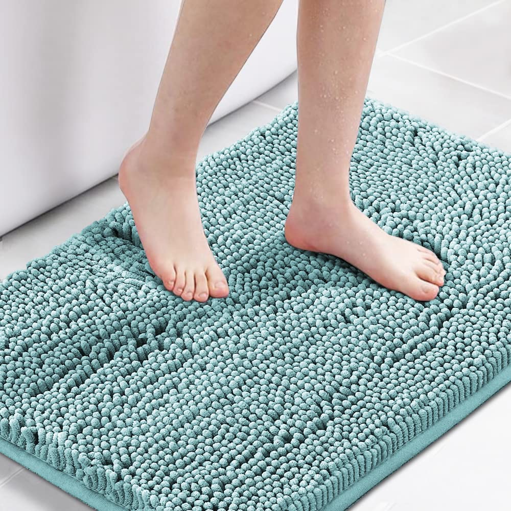 PrimeBeau Bath Rugs Chenille Floor Mat Ultra Soft Washable Bathroom Dry Fast Water Absorbent Bedroom Area Rugs(1 Piece)