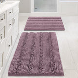 PrimeBeau Strip Chenille Bathroom Rugs Set