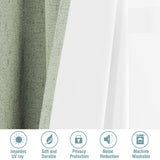 PrimeBeau 100% Blackout Linen Textured Curtains 42 series, Set of 2 Panels