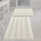 PrimeBeau Strip Chenille Bathroom Rugs Set