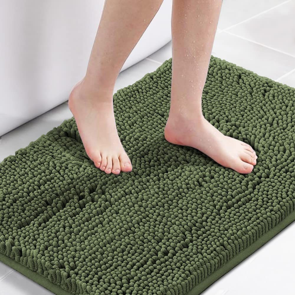 PrimeBeau Bath Rugs Chenille Floor Mat Ultra Soft Washable Bathroom Dry Fast Water Absorbent Bedroom Area Rugs(1 Piece)