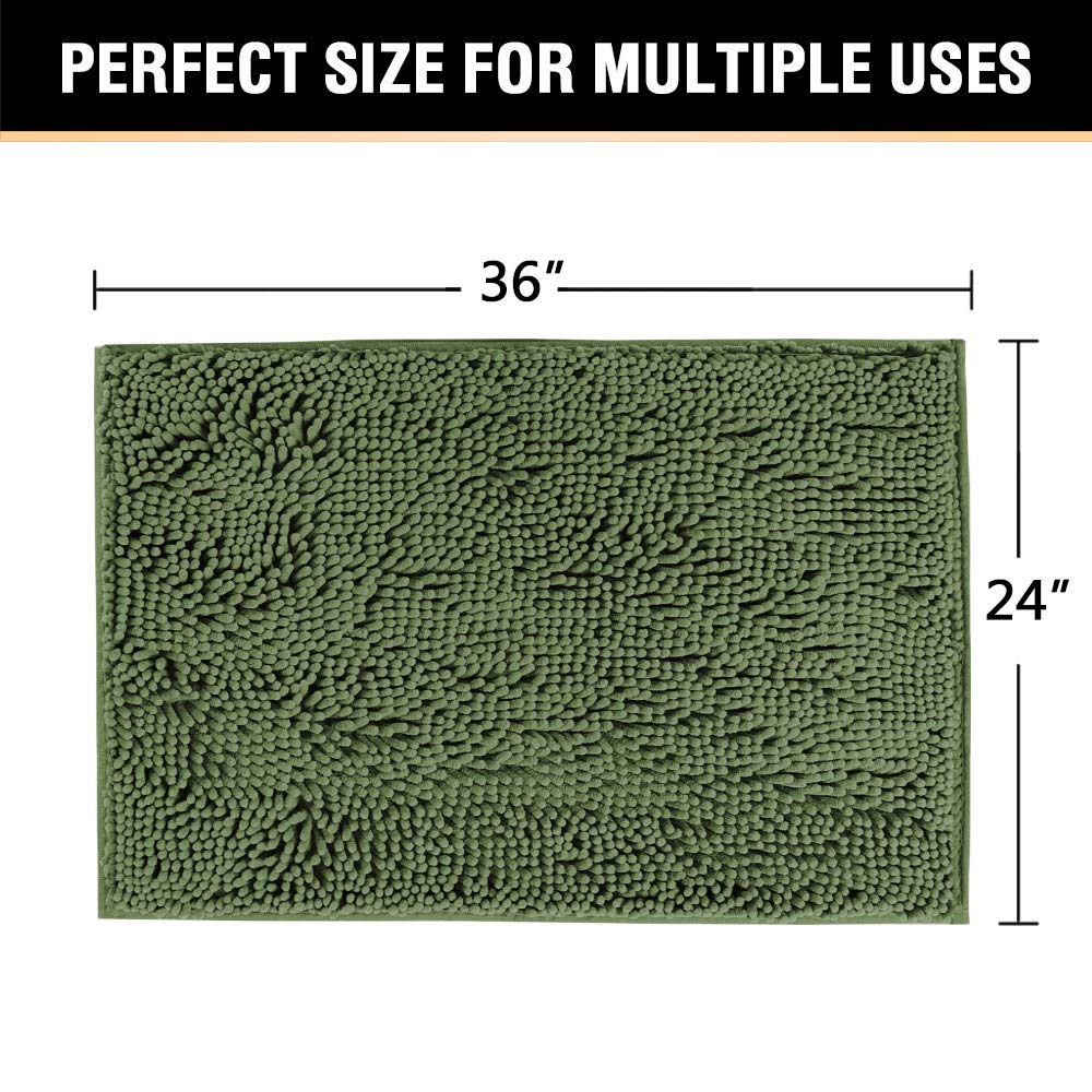 PrimeBeau Bath Rugs Chenille Floor Mat Ultra Soft Washable Bathroom Dry Fast Water Absorbent Bedroom Area Rugs(1 Piece)