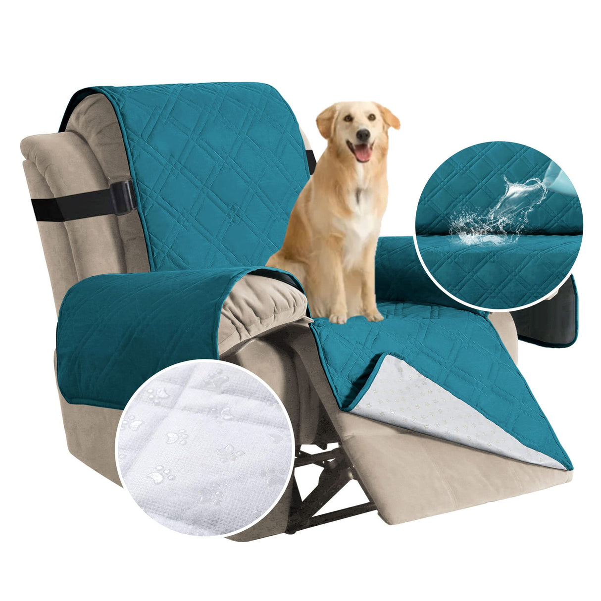 PrimeBeau Waterproof Recliner Cover Non-Slip Fabric Protector for Standard and Large Recliners