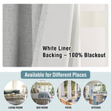 PrimeBeau 100% Blackout Linen Textured Curtains 42 series, Set of 2 Panels