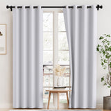 PrimeBeau 100% Blackout Grommet Curtain Draper Set of 2 Panels 52 Series