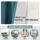 PrimeBeau 100% Blackout Linen Look Curtains, set of 2 Panels, 52 Series Long