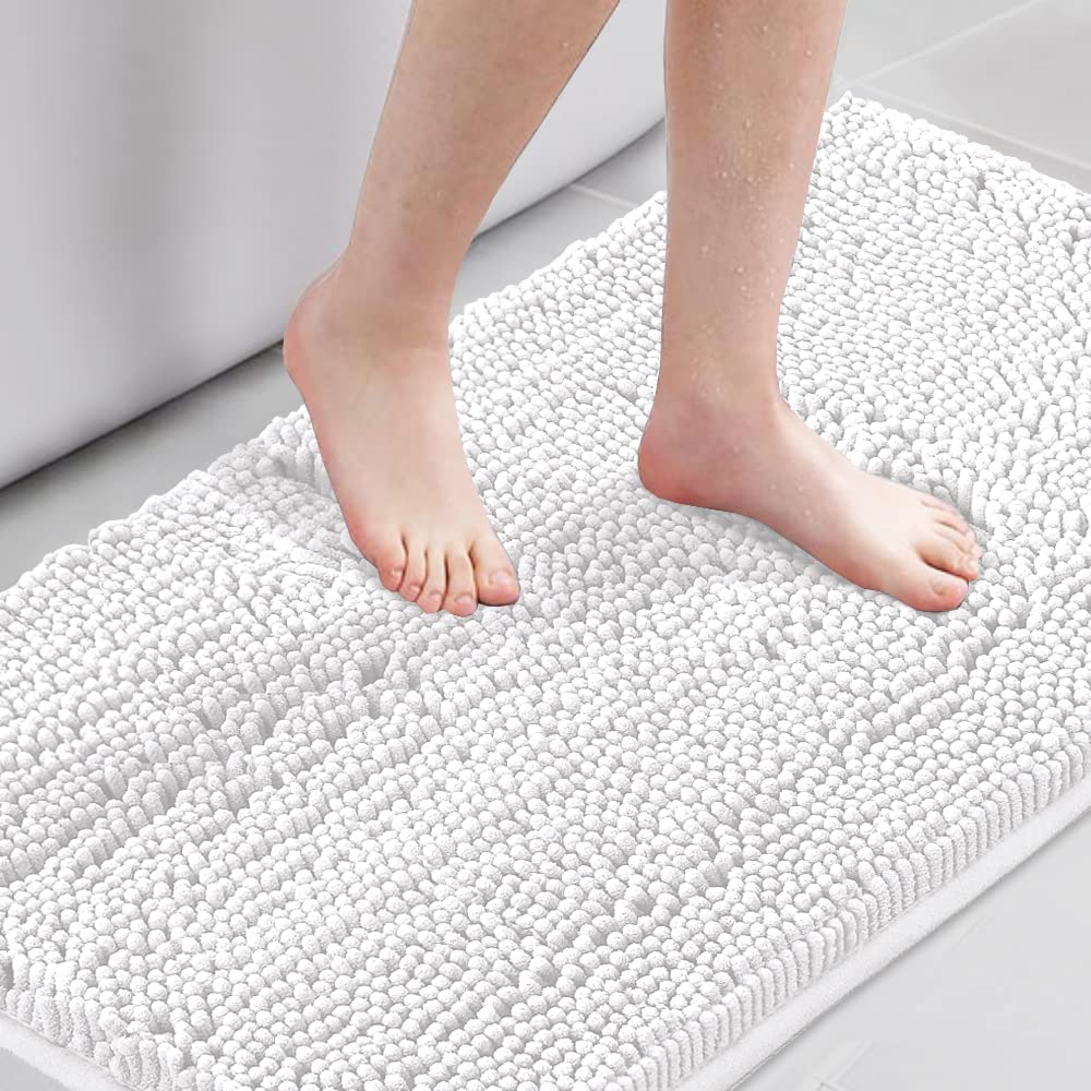 PrimeBeau Bath Rugs Chenille Floor Mat Ultra Soft Washable Bathroom Dry Fast Water Absorbent Bedroom Area Rugs(1 Piece)