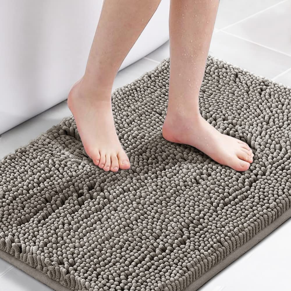 PrimeBeau Bath Rugs Chenille Floor Mat Ultra Soft Washable Bathroom Dry Fast Water Absorbent Bedroom Area Rugs(1 Piece)