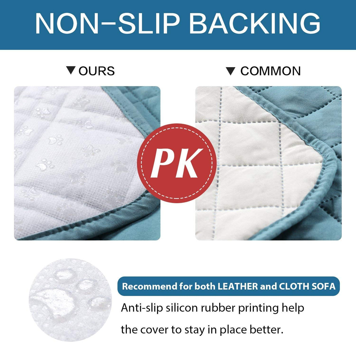 PrimeBeau Waterproof Recliner Cover Non-Slip Fabric Protector for Standard and Large Recliners