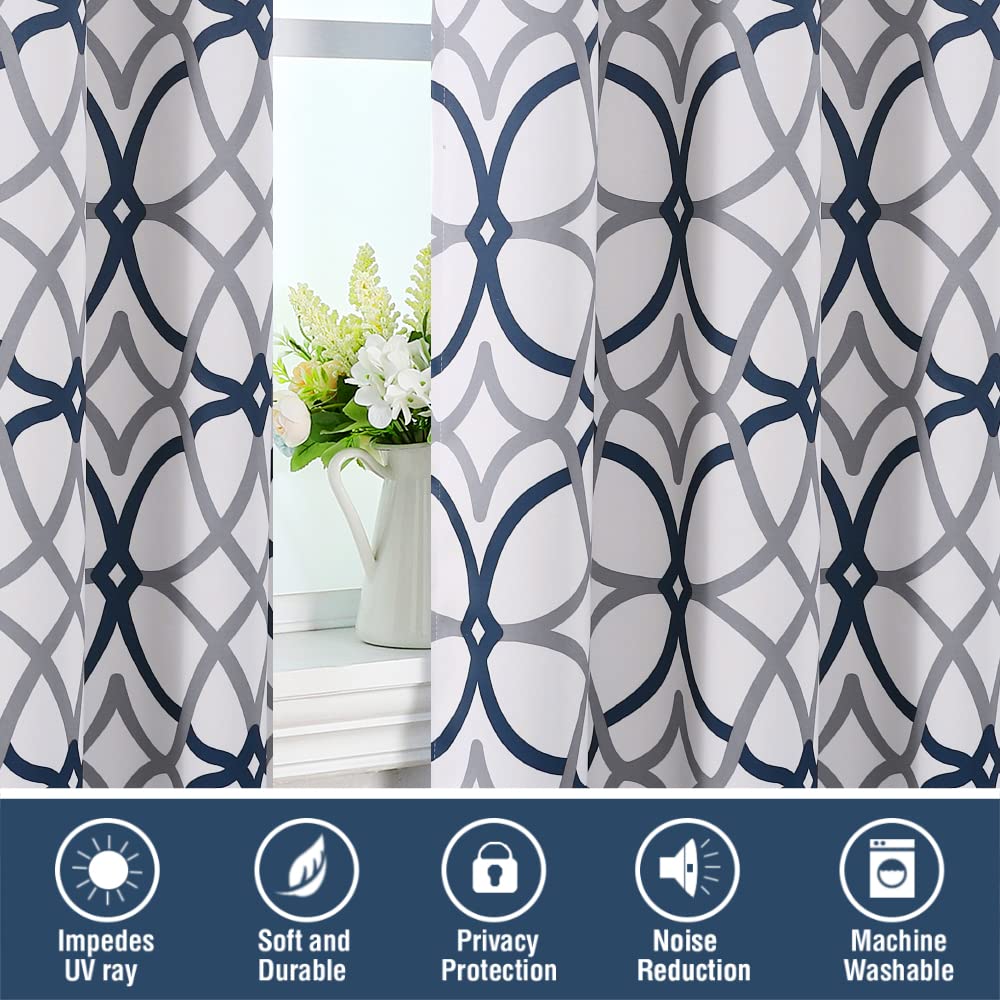 PrimeBeau GEO Pattern Blackout Curtains 2 Panels Set