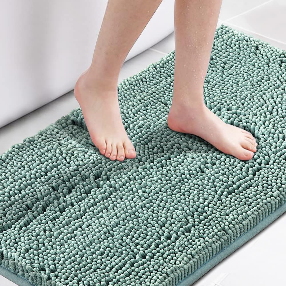 PrimeBeau Bath Rugs Chenille Floor Mat Ultra Soft Washable Bathroom Dry Fast Water Absorbent Bedroom Area Rugs(1 Piece)