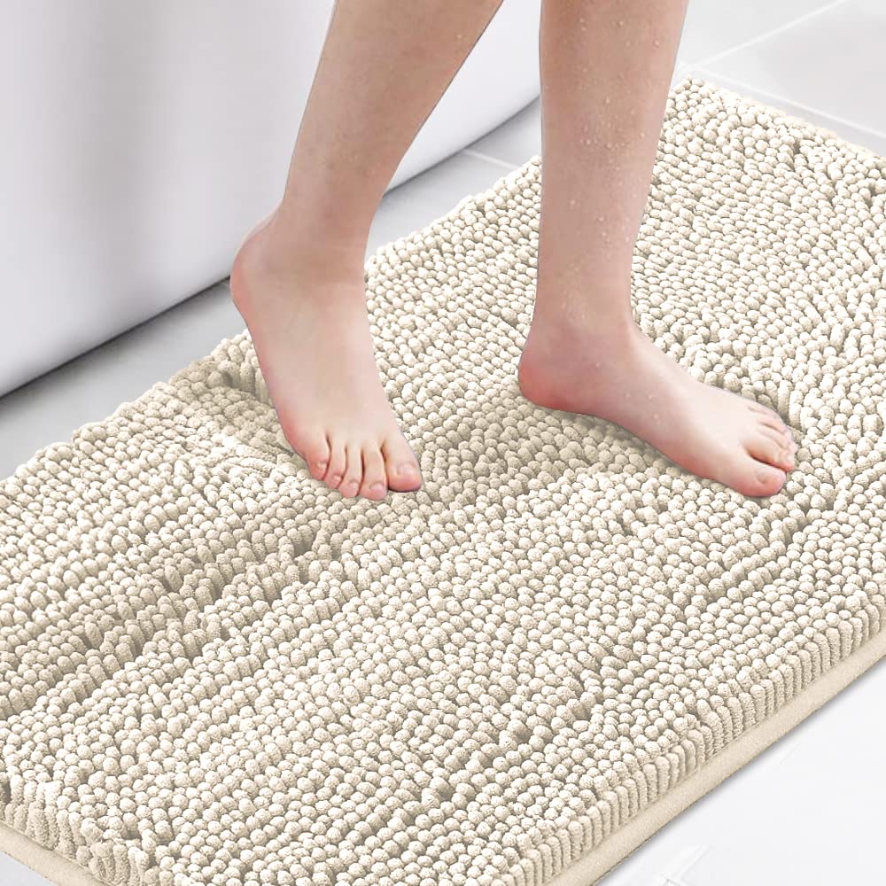 PrimeBeau Bath Rugs Chenille Floor Mat Ultra Soft Washable Bathroom Dry Fast Water Absorbent Bedroom Area Rugs(1 Piece)