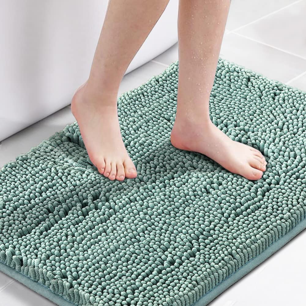 PrimeBeau Bath Rugs Chenille Floor Mat Ultra Soft Washable Bathroom Dry Fast Water Absorbent Bedroom Area Rugs(1 Piece)