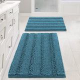 PrimeBeau Strip Chenille Bathroom Rugs Set