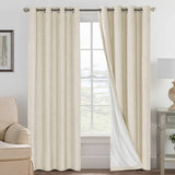 PrimeBeau 100% Blackout Linen Look Curtains, set of 2 Panels, 52 Series Long