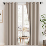 PrimeBeau 100% Blackout Grommet Curtain Draper Set of 2 Panels 52 Series