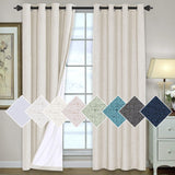 PrimeBeau 100% Blackout Linen Look Curtains, set of 2 Panels, 52 Series Long