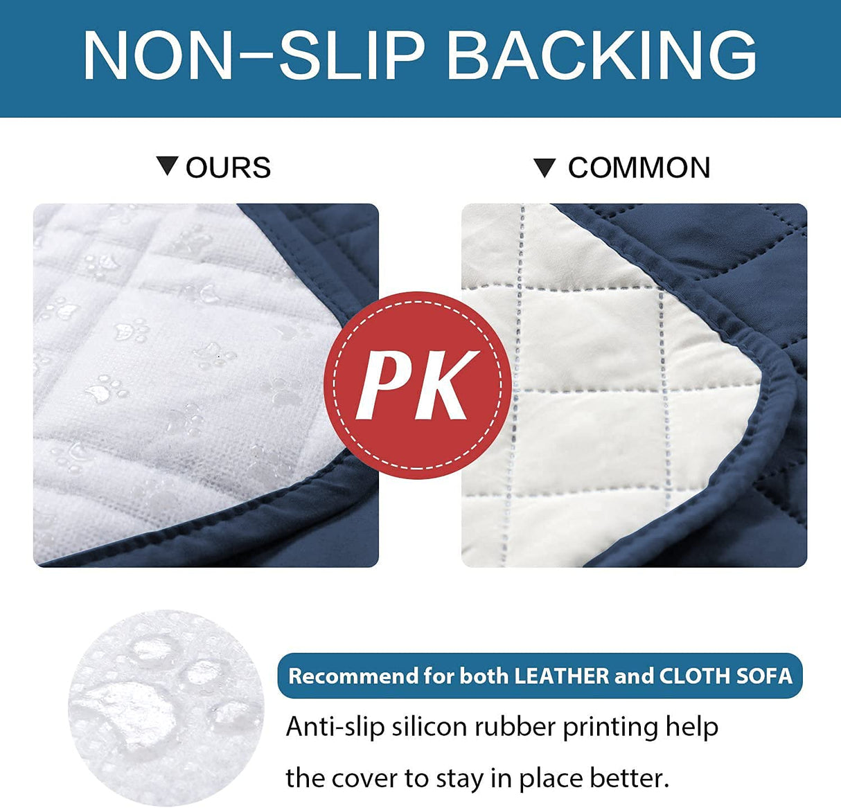 PrimeBeau Waterproof Recliner Cover Non-Slip Fabric Protector for Standard and Large Recliners