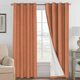 PrimeBeau 100% Blackout Linen Look Curtains, set of 2 Panels, 52 Series Long