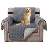 PrimeBeau Chair Slipcover Reversible Chair Cover Water Resistant Couch Cover Washable Chair Cover Non-Slip Fabric Furniture Protector with Elastic Strap for Pets(Armchair,1 Piece）