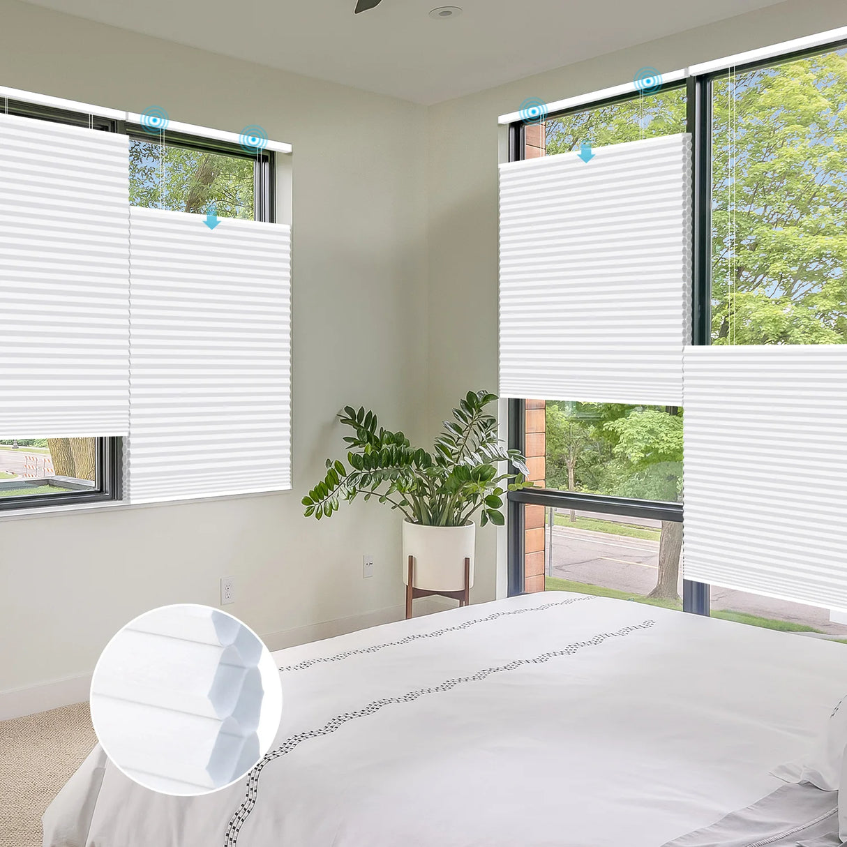 Motorized Blackout Cellular Shades Levitate Nowa (Top Down Bottom Up)