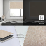 70% Room Darkening Motorized Roller Shades Linen Series