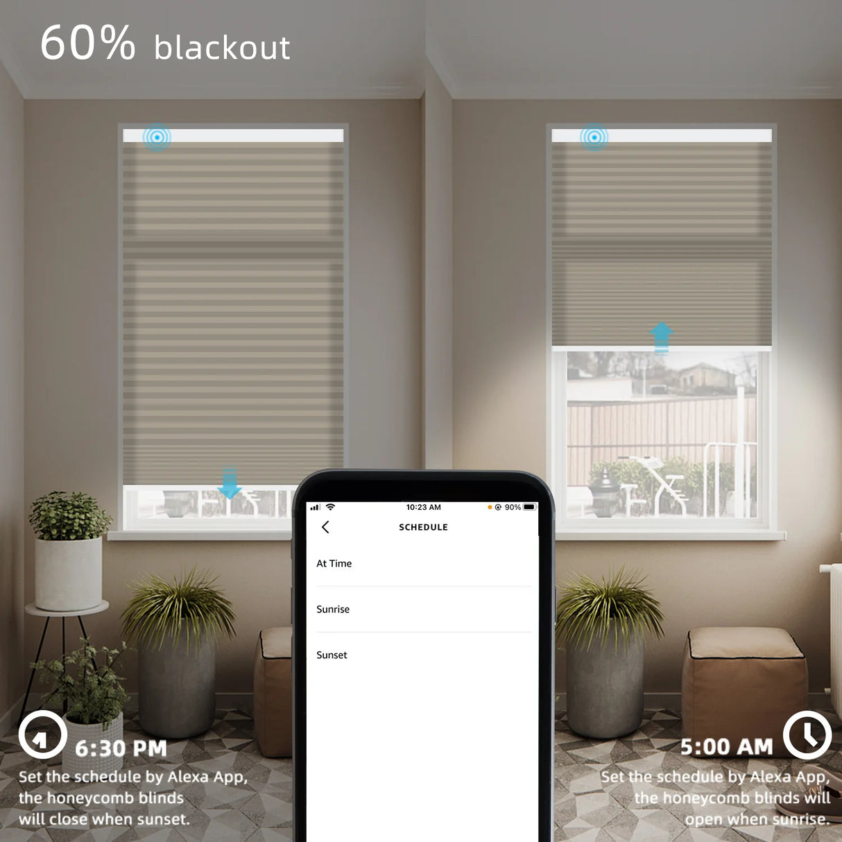 Motorized Blackout Cellular Shades Nowa Essential