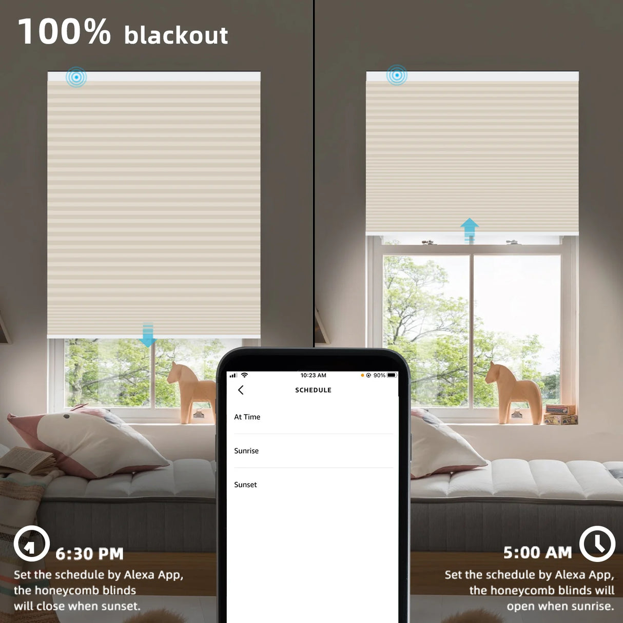 Motorized Blackout Cellular Shades Nowa Essential