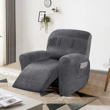 3-Pieces Stretch Velvet Recliner Slipcover