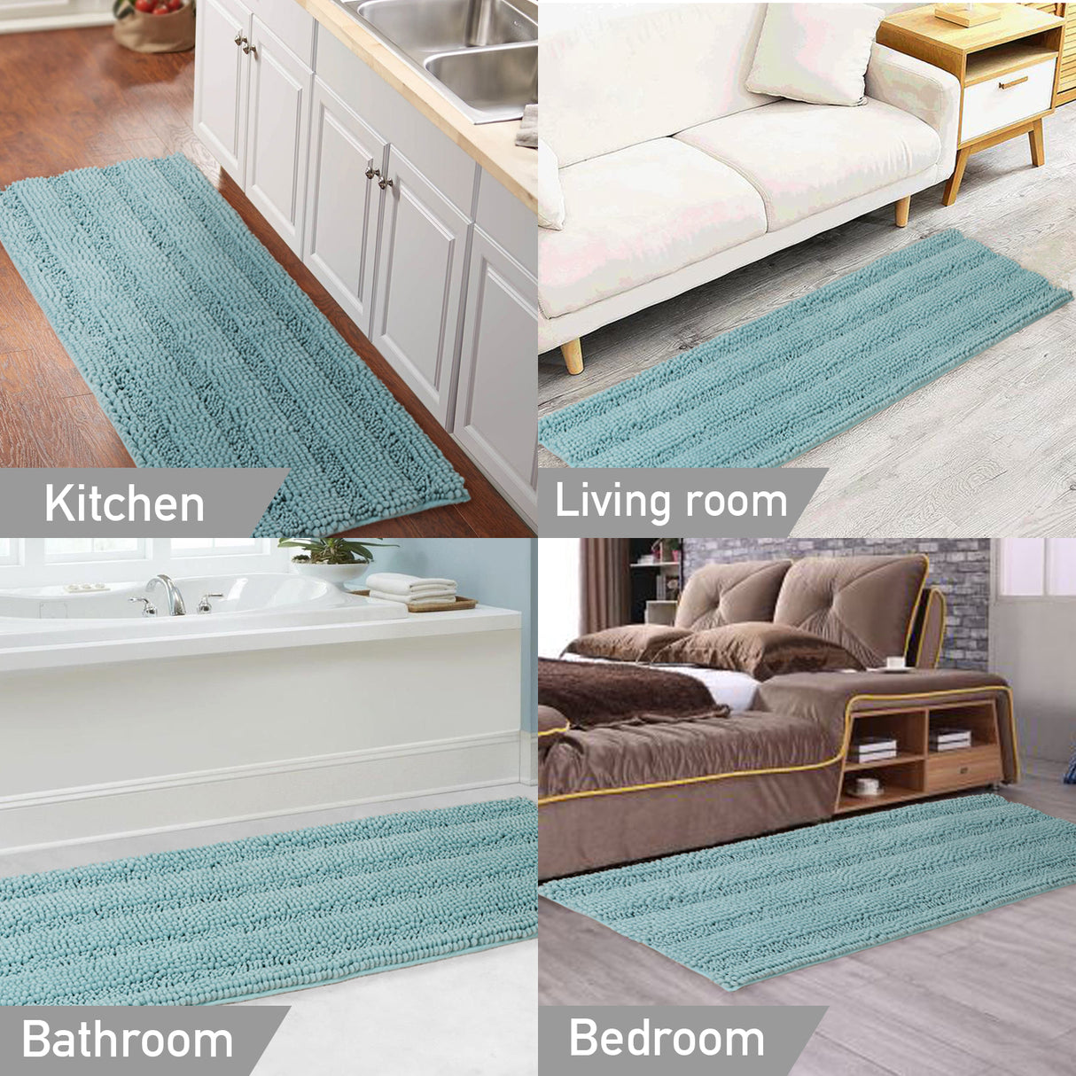 Chenille Stripe Rug 1 Piece 47" x 17"